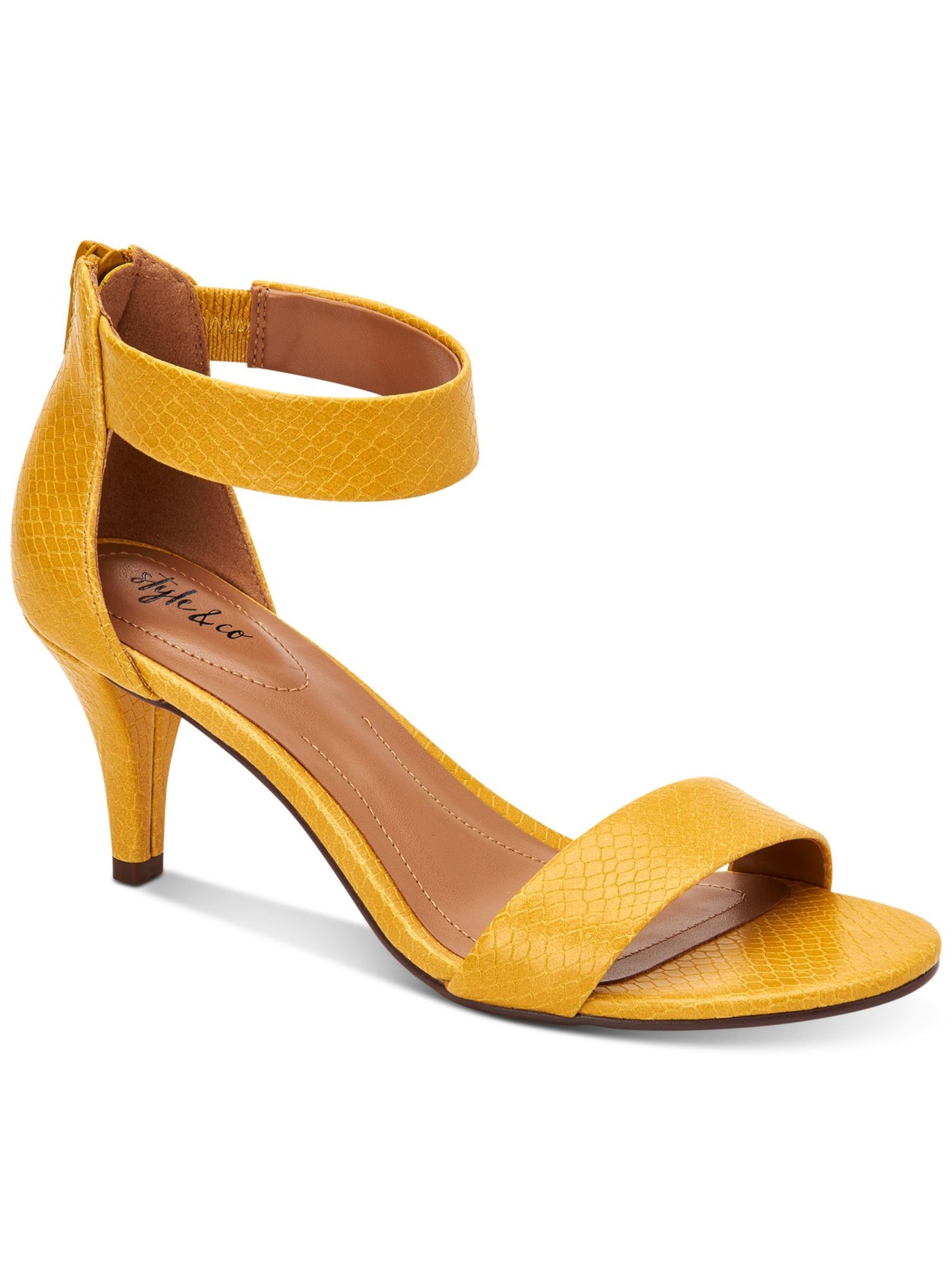 STYLE & COMPANY Womens Yellow Paycee Round Toe Stiletto Zip-Up Pumps Shoes 8 M