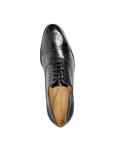 SANDRO MOSCOLONI Mens Gray Brogue Cushioned Arch Support Murali Cap Toe Block Heel Lace-Up Leather Dress Shoes 12 D