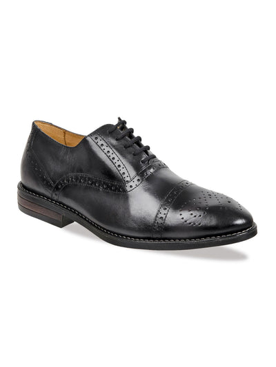 SANDRO MOSCOLONI Mens Gray Brogue Cushioned Arch Support Murali Cap Toe Block Heel Lace-Up Leather Dress Shoes 12 D