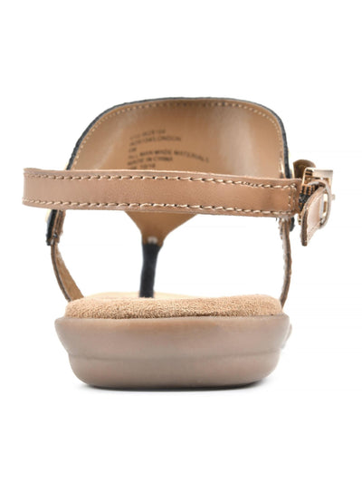 WHITE MOUNTAIN Womens Navy Adjustable Strap Cushioned London Slip On Thong Sandals Shoes 6 M