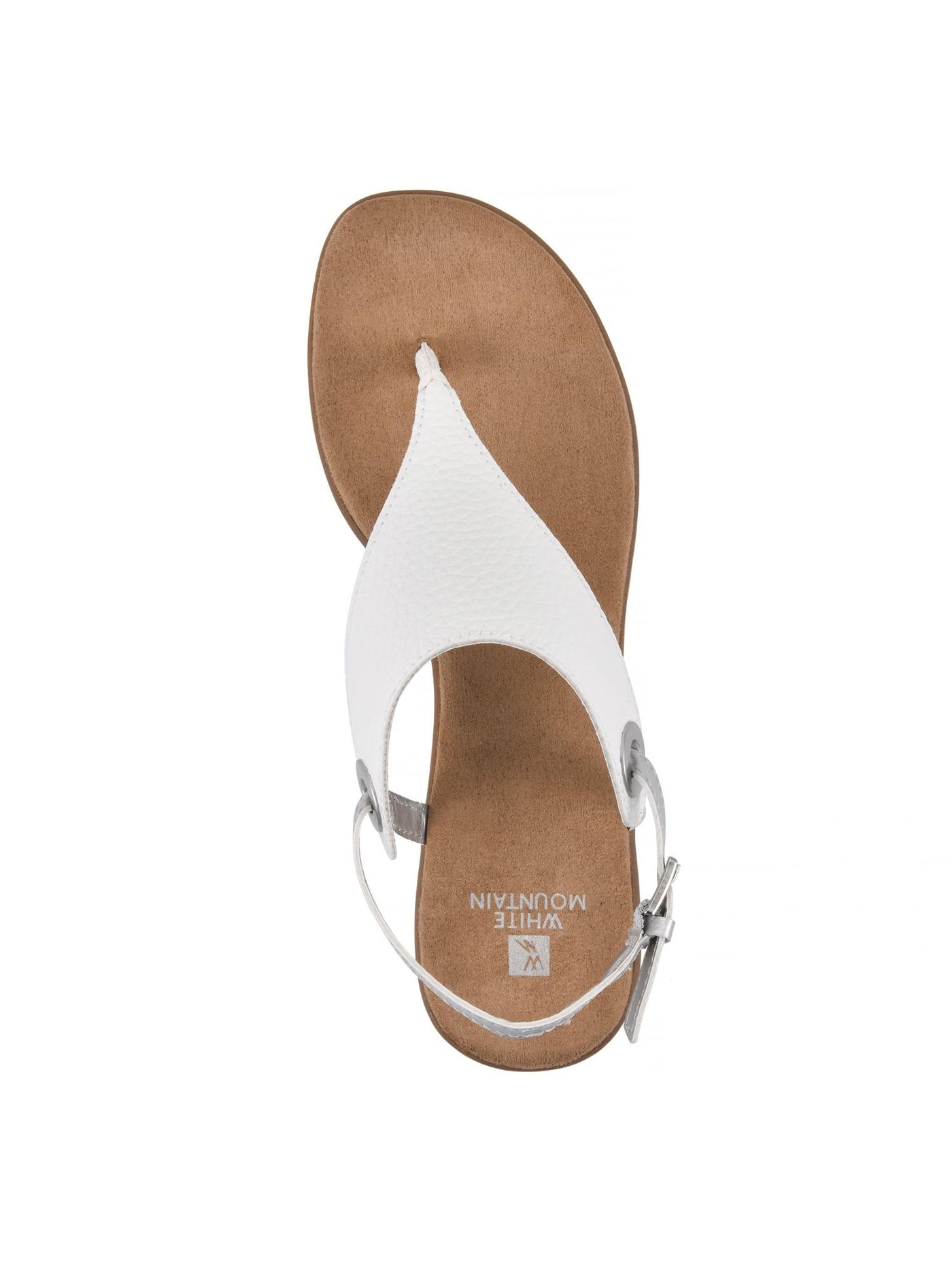 WHITE MOUNTAIN Womens Ivory Comfort Adjustable Strap Cushioned London Slip On Thong Sandals 10 M