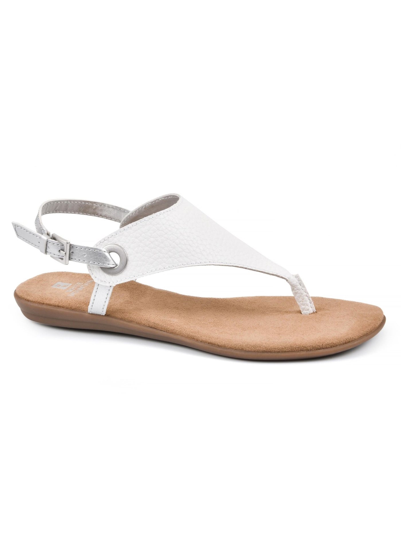 WHITE MOUNTAIN Womens Ivory Comfort Adjustable Strap Cushioned London Slip On Thong Sandals 10 M