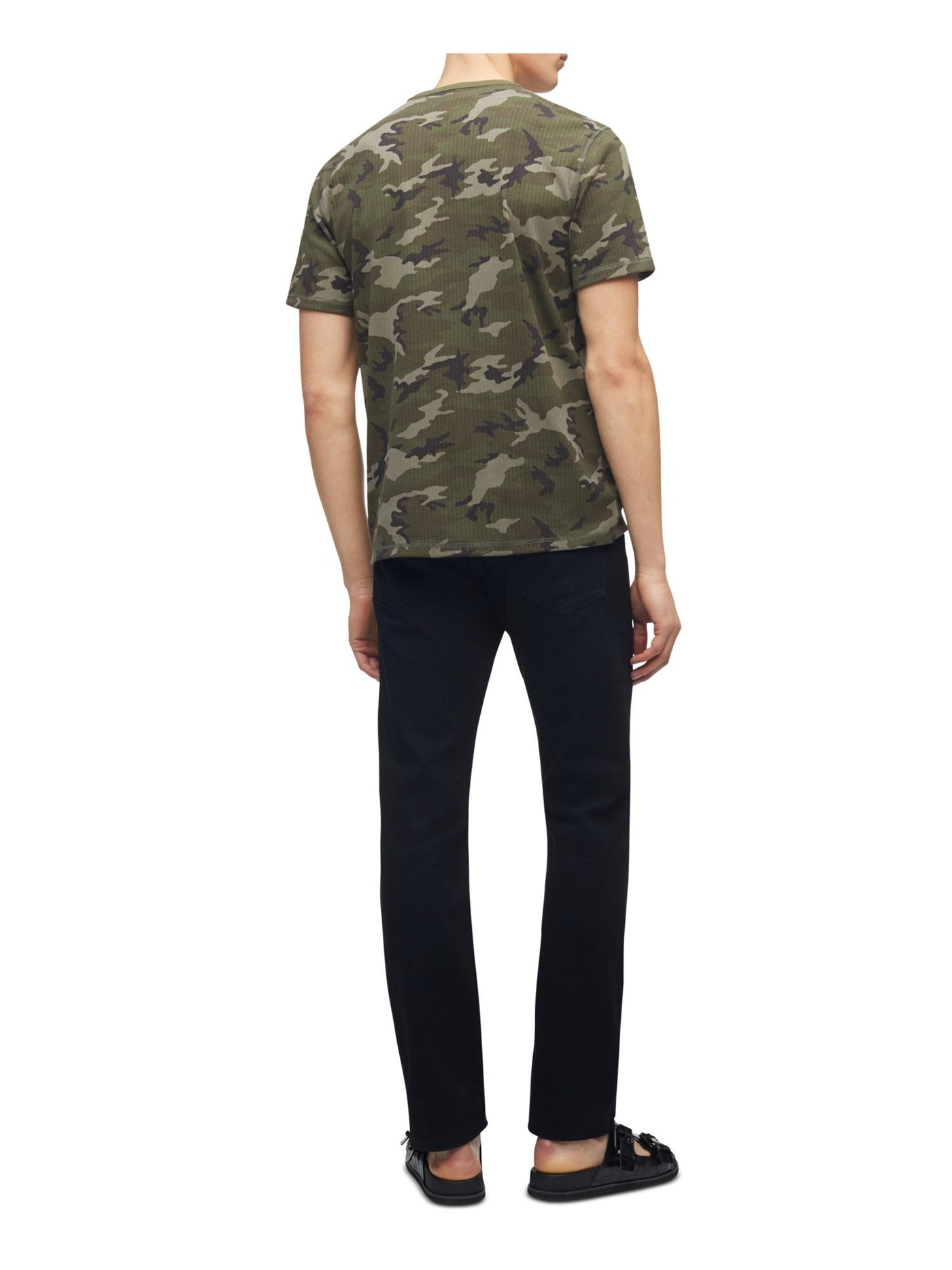 CALVIN KLEIN JEANS Mens Green Camouflage Casual Shirt S