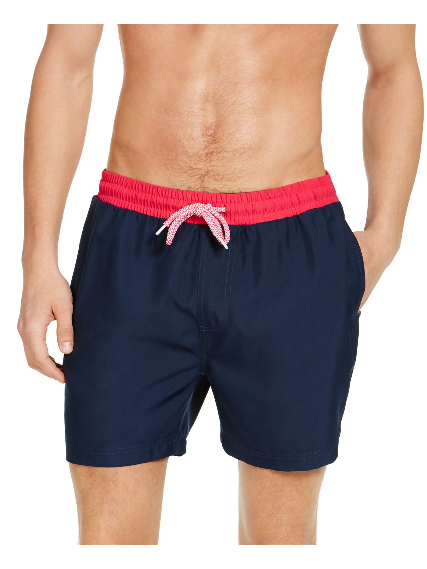 INC Mens Navy Drawstring Lined Classic Fit Swim Trunks XXL