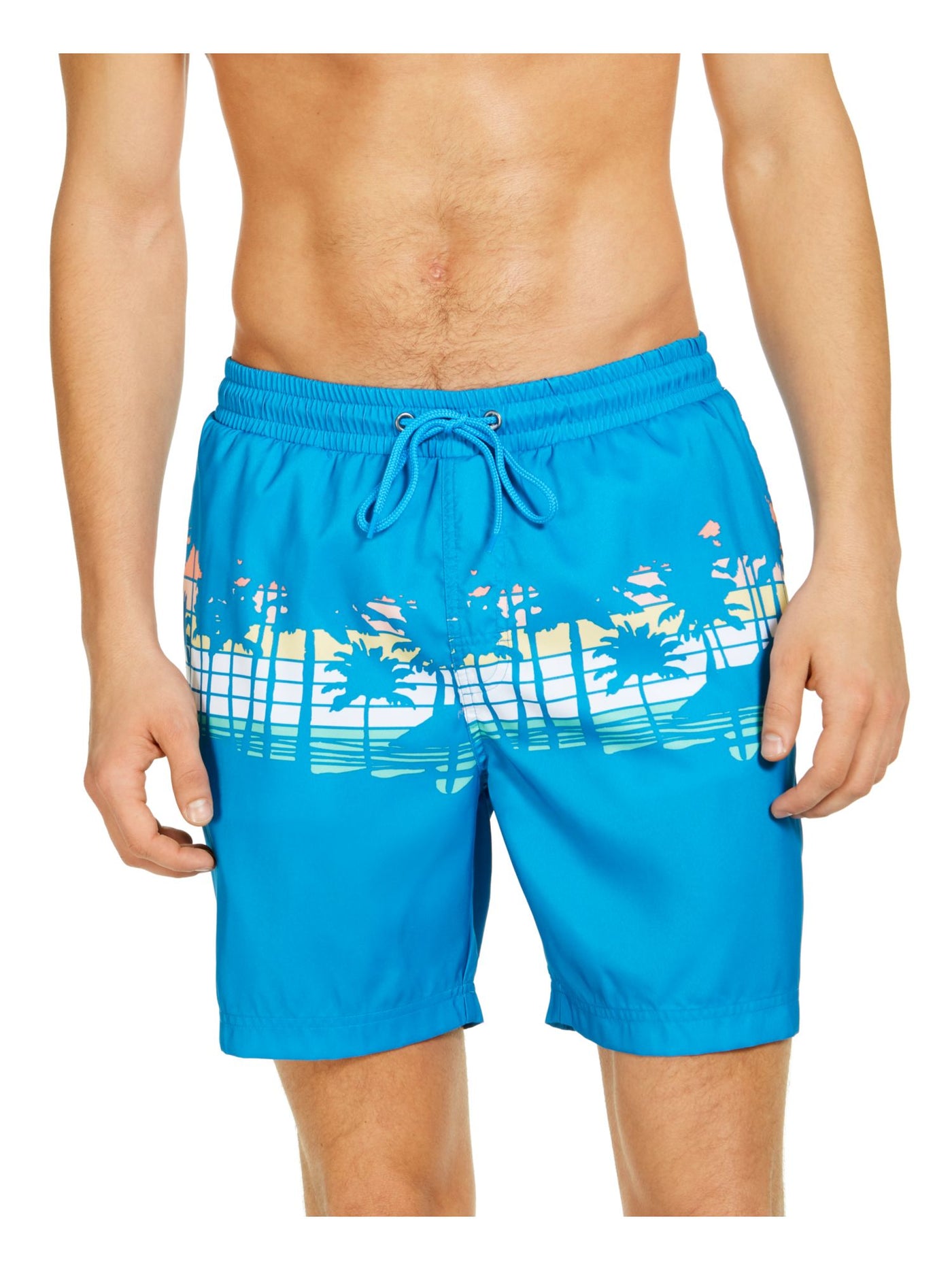 CLUBROOM Mens Blue Drawstring Printed Classic Fit Shorts XXL