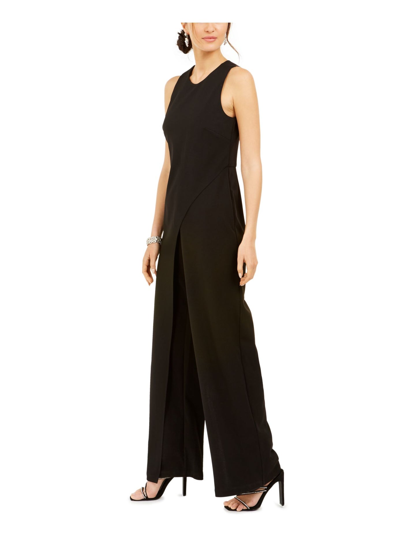 ADRIANNA PAPELL Womens Sleeveless Evening Wide Leg Jumpsuit