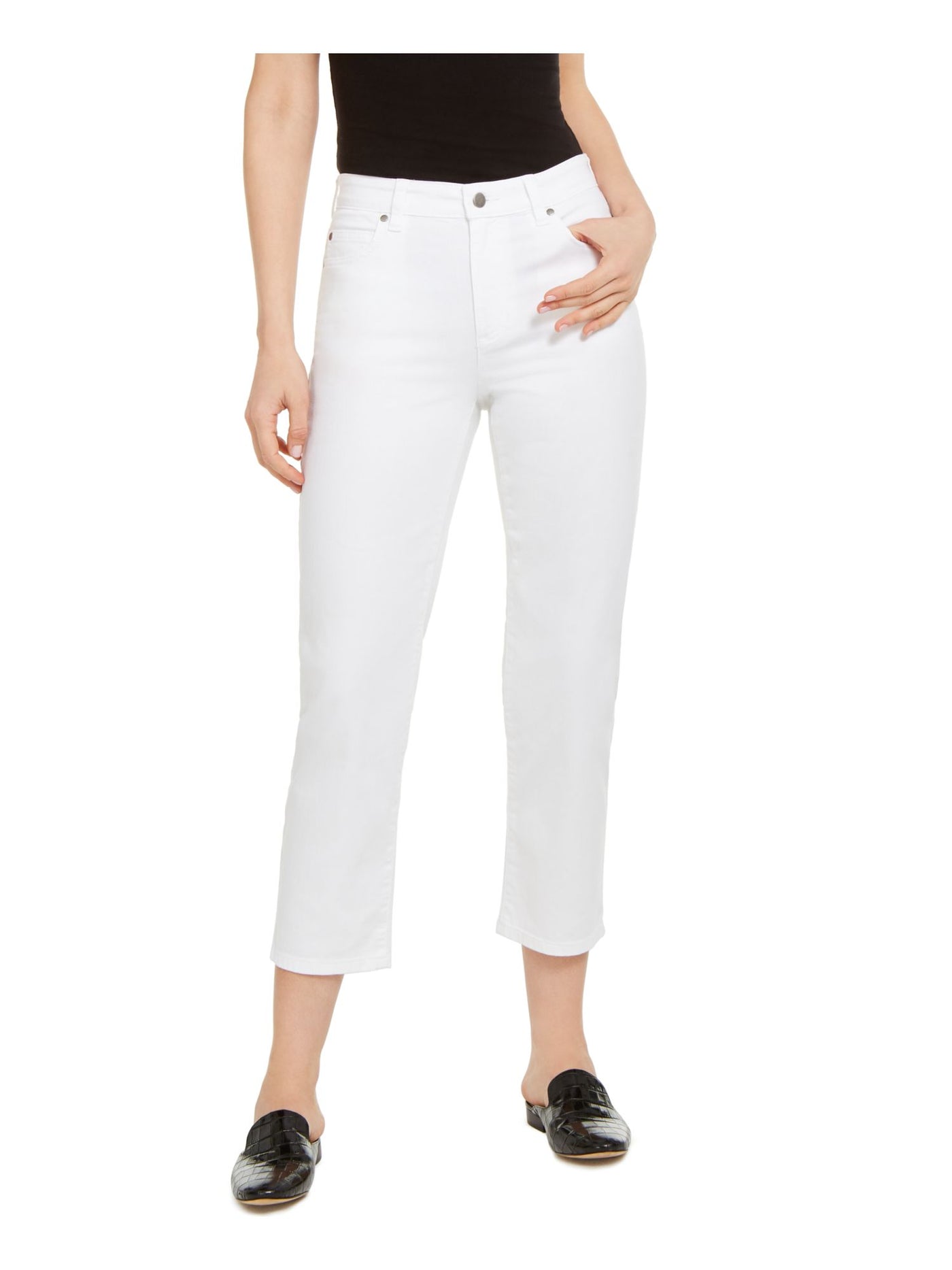 EILEEN FISHER Womens White Stretch High Waist Pants 16