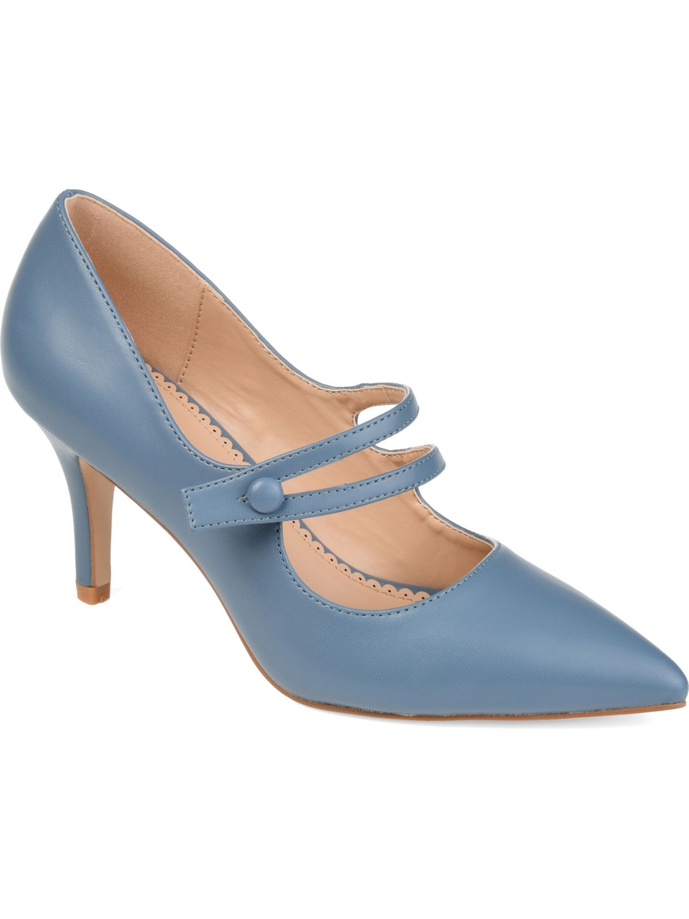 JOURNEE COLLECTION Womens Blue Mary Jane Padded Sidney Pointed Toe Stiletto Dress Pumps Shoes 12