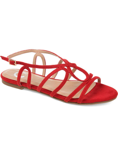 JOURNEE COLLECTION Womens Red Cushioned Strappy Honey Buckle Sandals 10