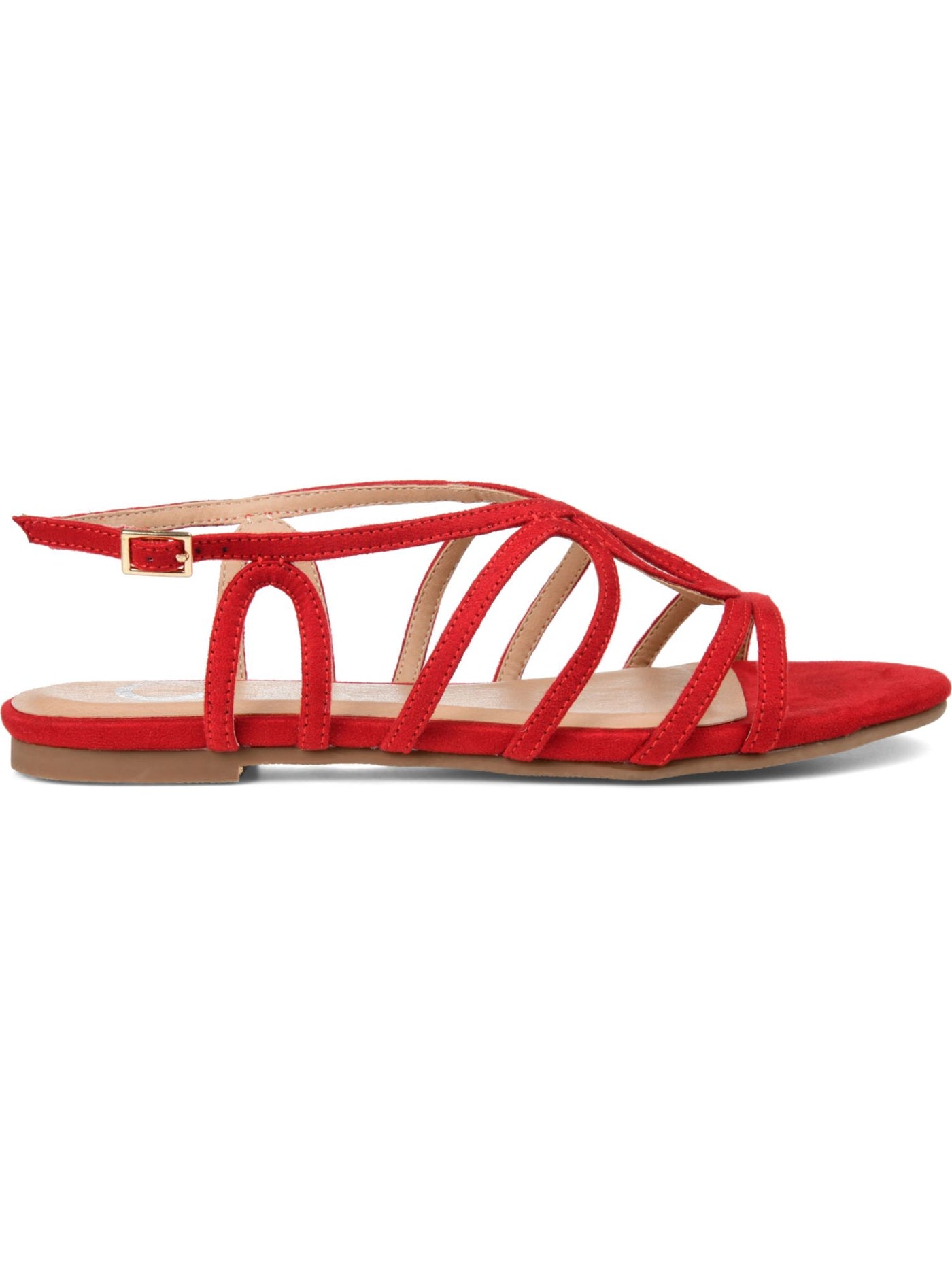 JOURNEE COLLECTION Womens Red Cushioned Strappy Honey Buckle Sandals 10