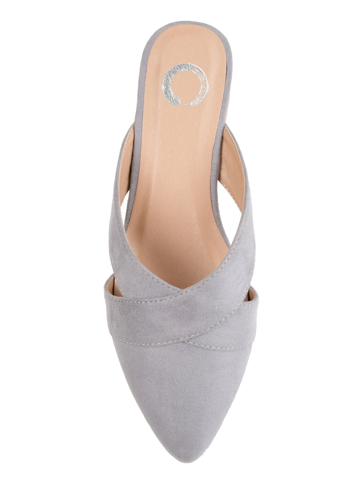 JOURNEE COLLECTION Womens Grey Gray Crisscross Straps Padded Comfort Giada Almond Toe Slip On Mules 10