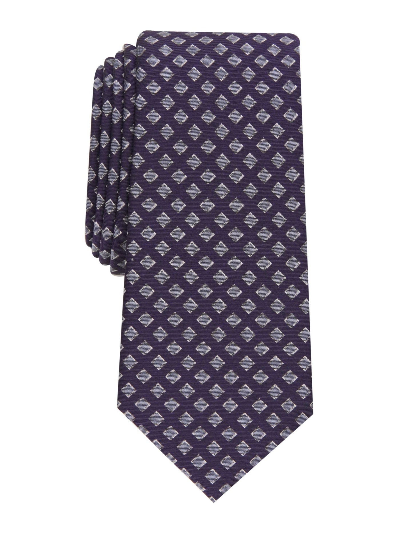 ALFANI Mens Navy Geometric Slim Neck Tie