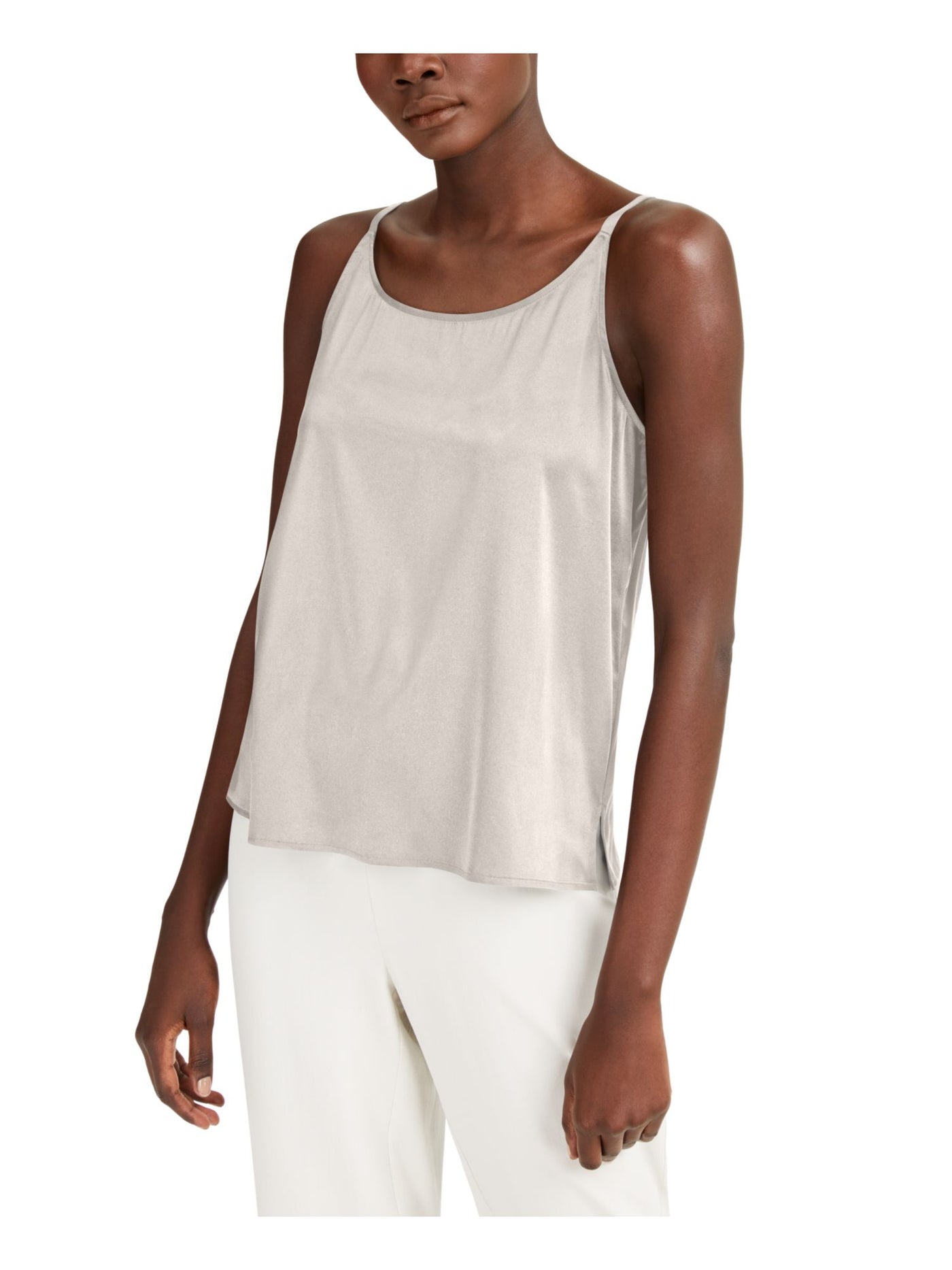 EILEEN FISHER Womens Beige Sleeveless Scoop Neck Top L