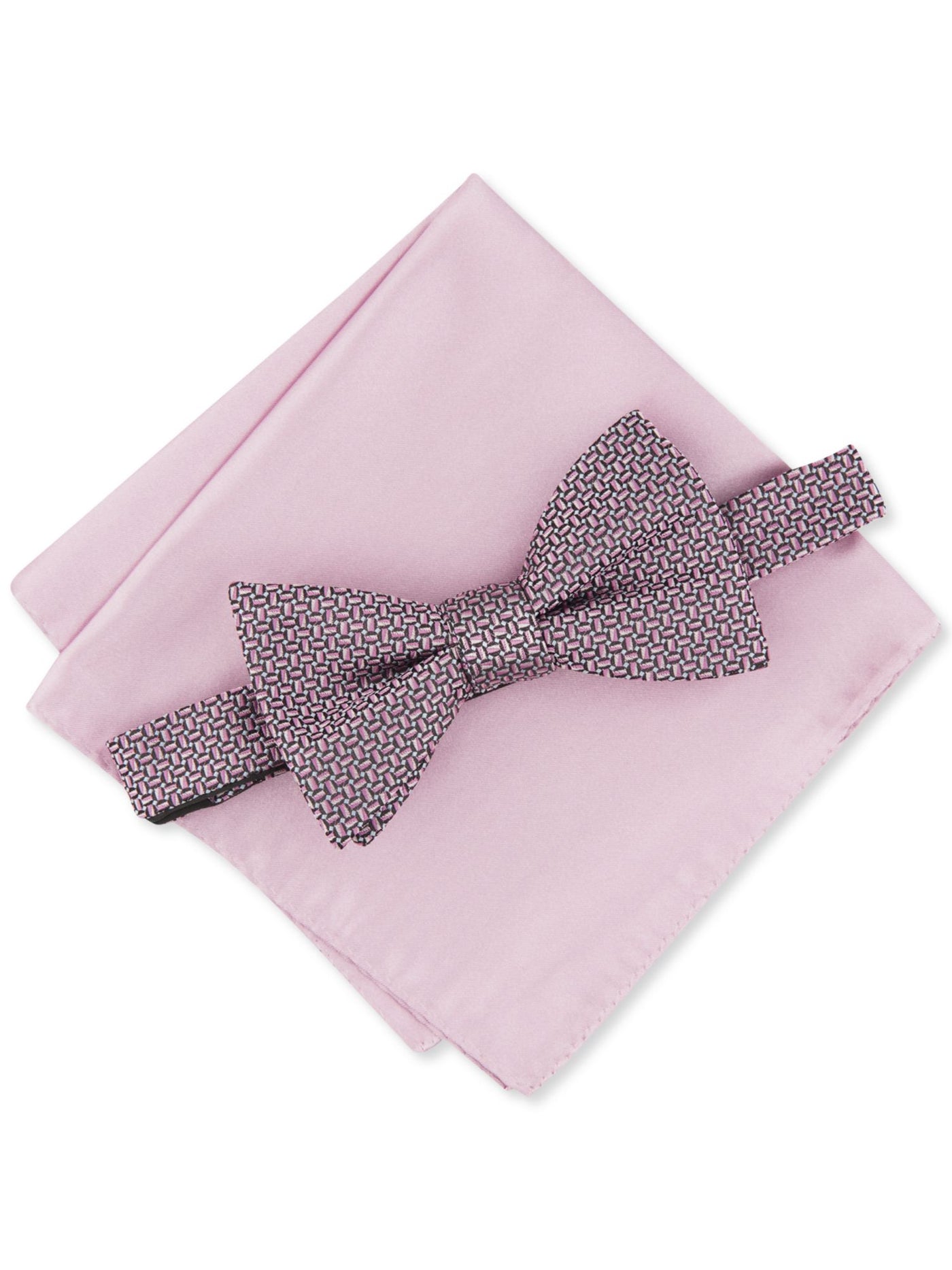 ALFANI Mens Pink Geometric Pre-Tied Satin Pocket Square Sets