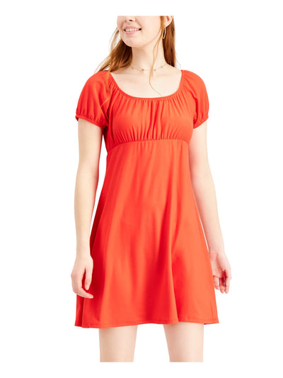 ULTRA FLIRT Womens Stretch Cap Sleeve Scoop Neck Short Empire Waist Dress