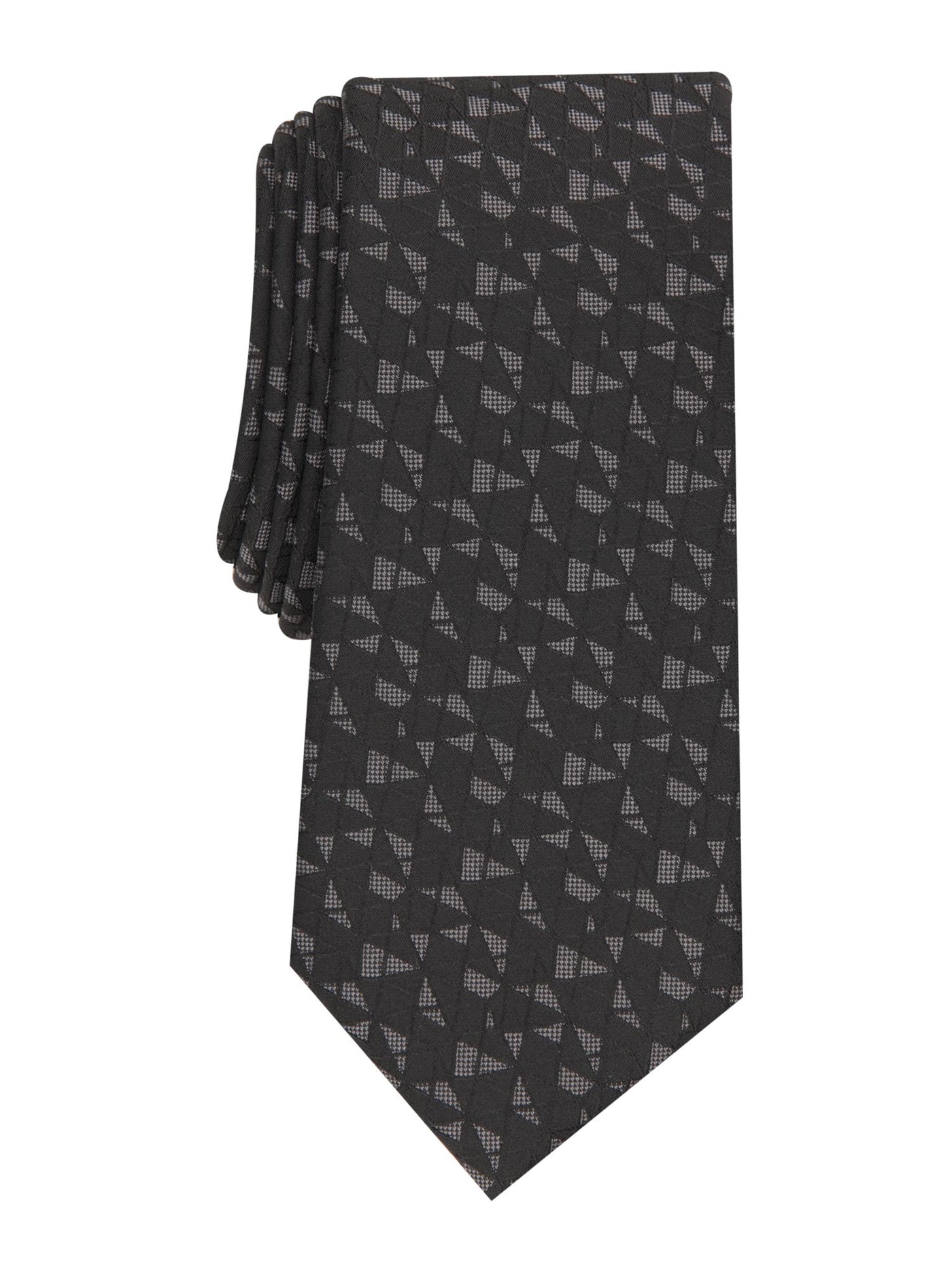 ALFANI Mens Black Abstract Print Classic Neck Tie