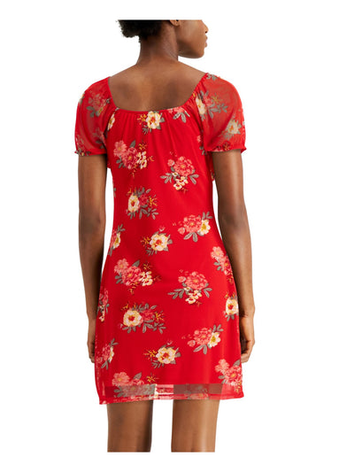 PLANET GOLD Womens Tie Front Short Sleeve Above The Knee Fit + Flare Dress