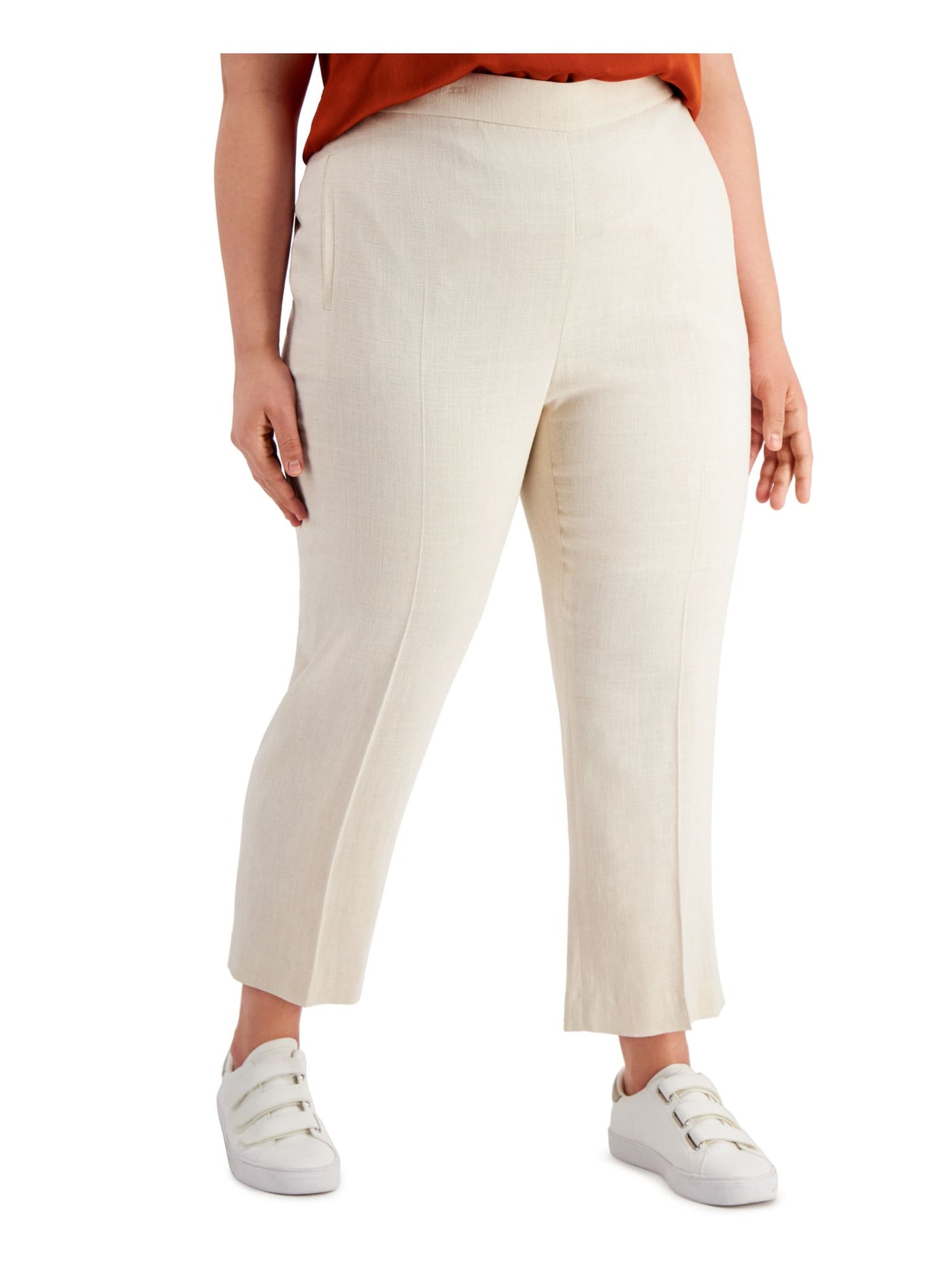 BAR III Womens Pocketed Stretch Pull-on Wear To Work High Waist Pants