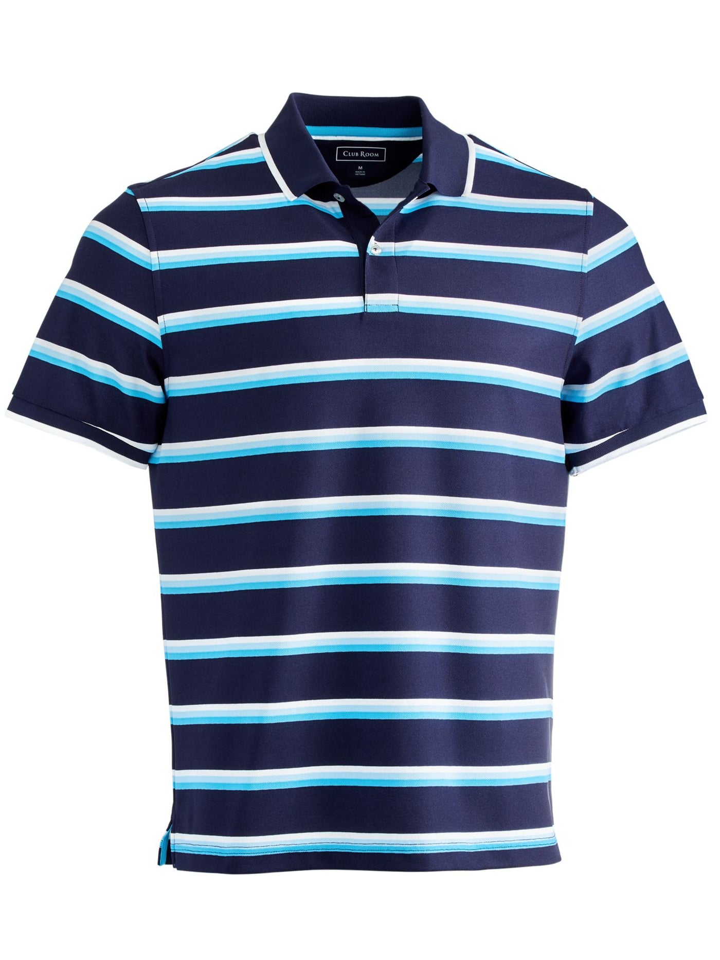 CLUBROOM Mens Navy Striped Polo S