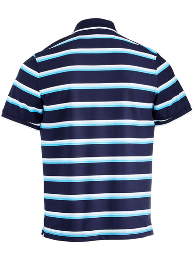 CLUBROOM Mens Navy Striped Polo S