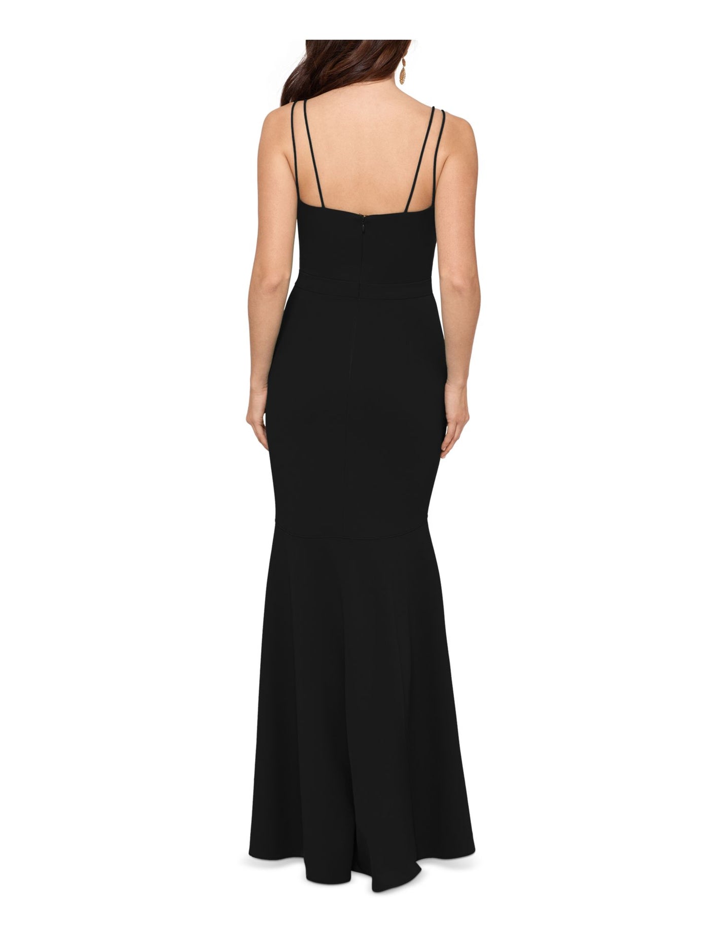 XSCAPE Womens V Neck Evening Hi-Lo Dress