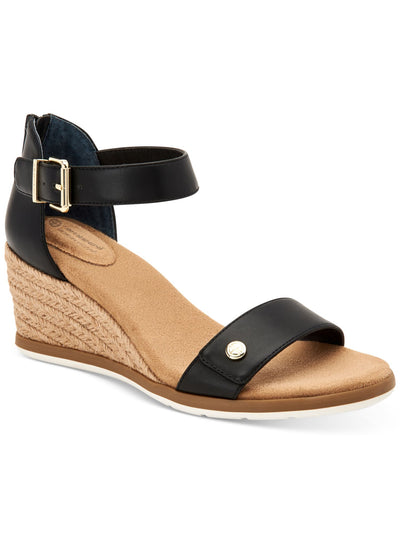GIANI BERNINI Womens Black Buckle Accent Cushioned Daytonn Almond Toe Wedge Zip-Up Espadrille Shoes 5.5 M