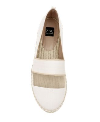 ZAC ZAC POSEN Womens Beige Striped Ribbon Mesh Insert Details Comfort Vida Round Toe Slip On Espadrille Shoes 8 M