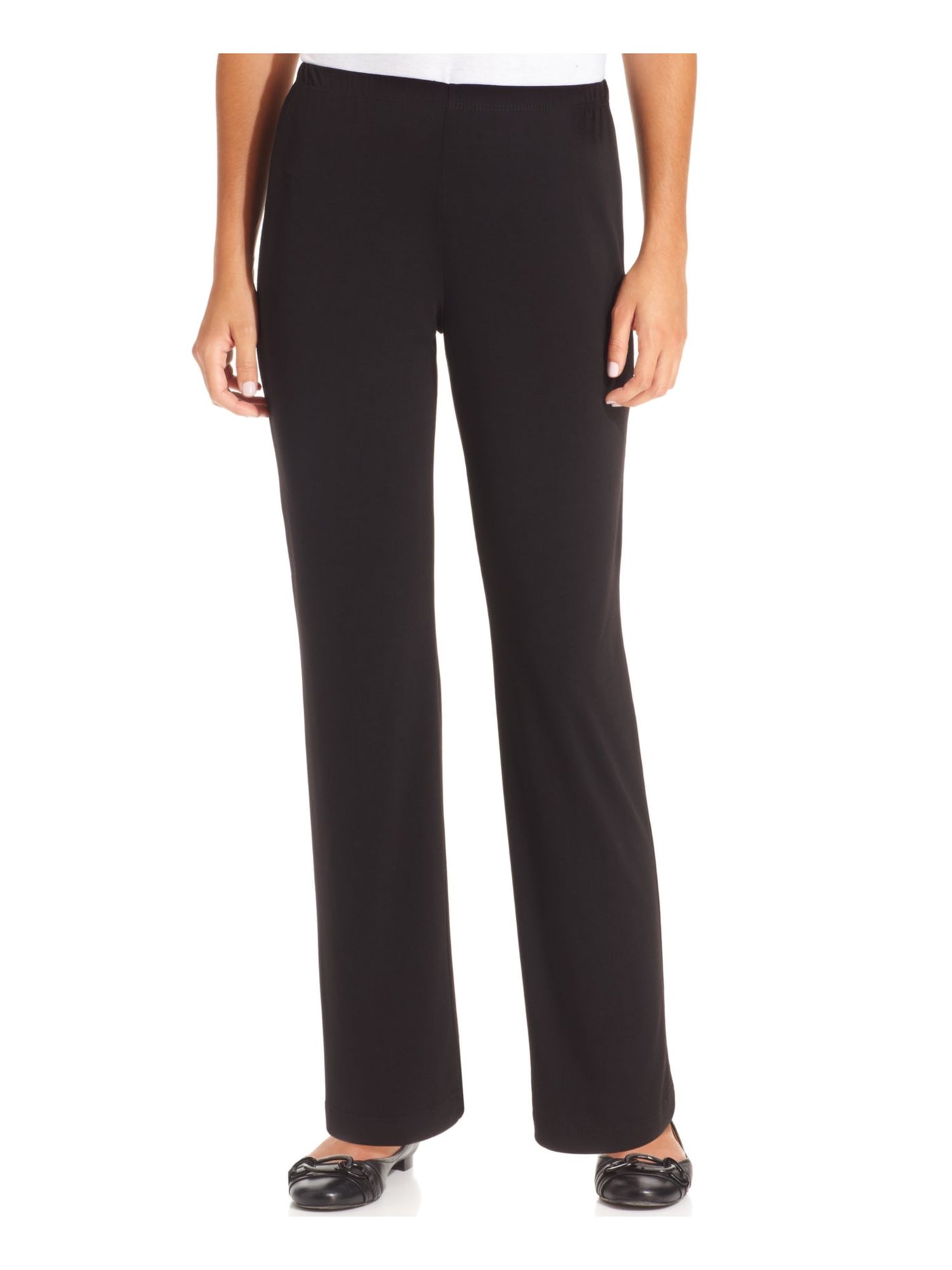 NY COLLECTION Womens Black Straight leg Pants Petites PL