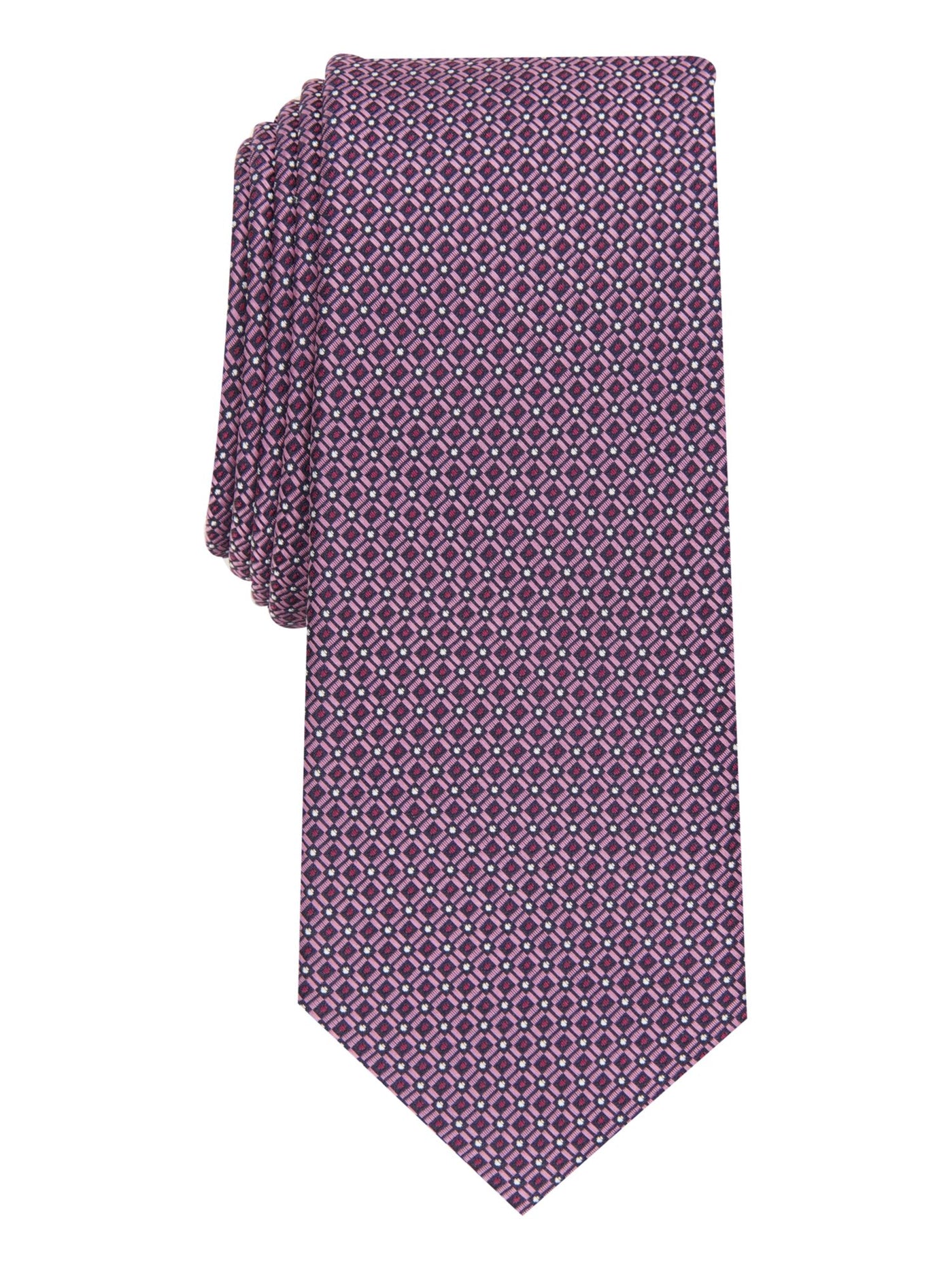 ALFANI Mens Pink Neat Slim Neck Tie