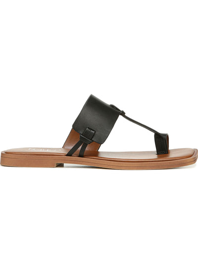 FRANCO SARTO Womens Black 1/2" Platform Braided Jute Detail Toe-Loop Asymmetrical Cushioned Brealyn Pointy Toe Wedge Slip On Slide Sandals 8.5 M