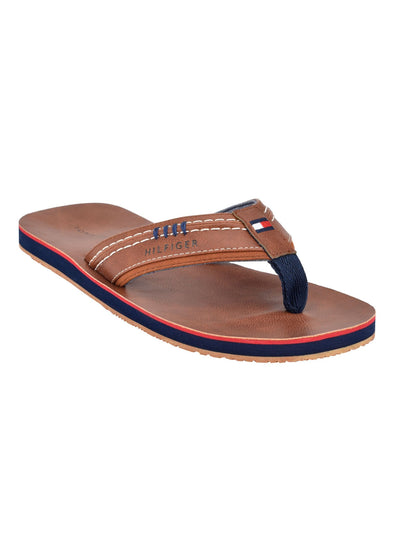 TOMMY HILFIGER Mens Brown Padded Destino Round Toe Slip On Flip Flop Sandal 12 M