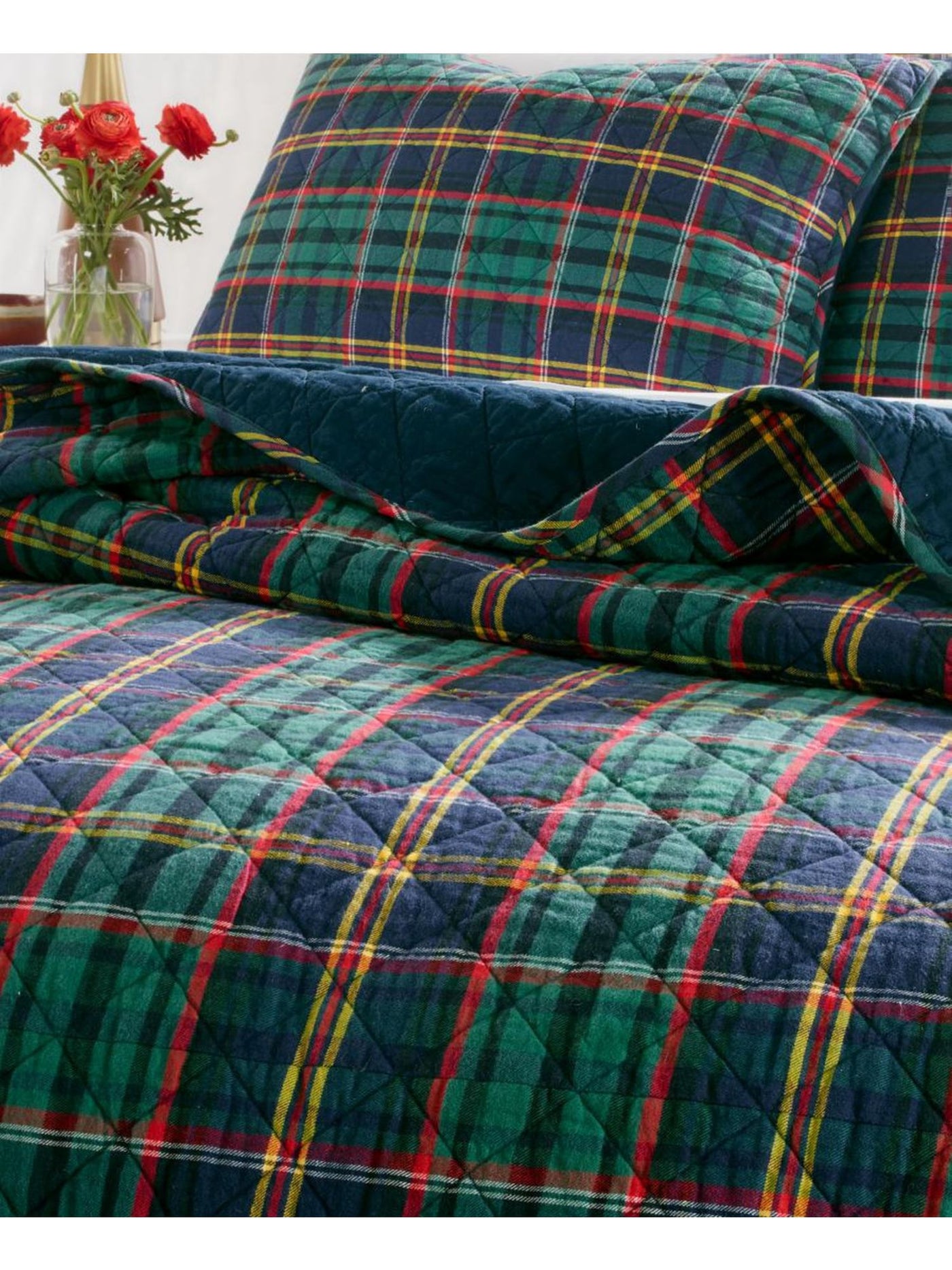 MARTHA STEWART Green Plaid 21 X 27 Sham