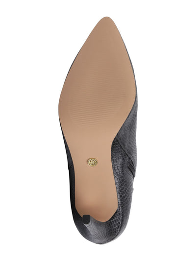 XOXO Womens Gray Snake Slouch Comfort Taylor Almond Toe Stiletto Zip-Up Booties