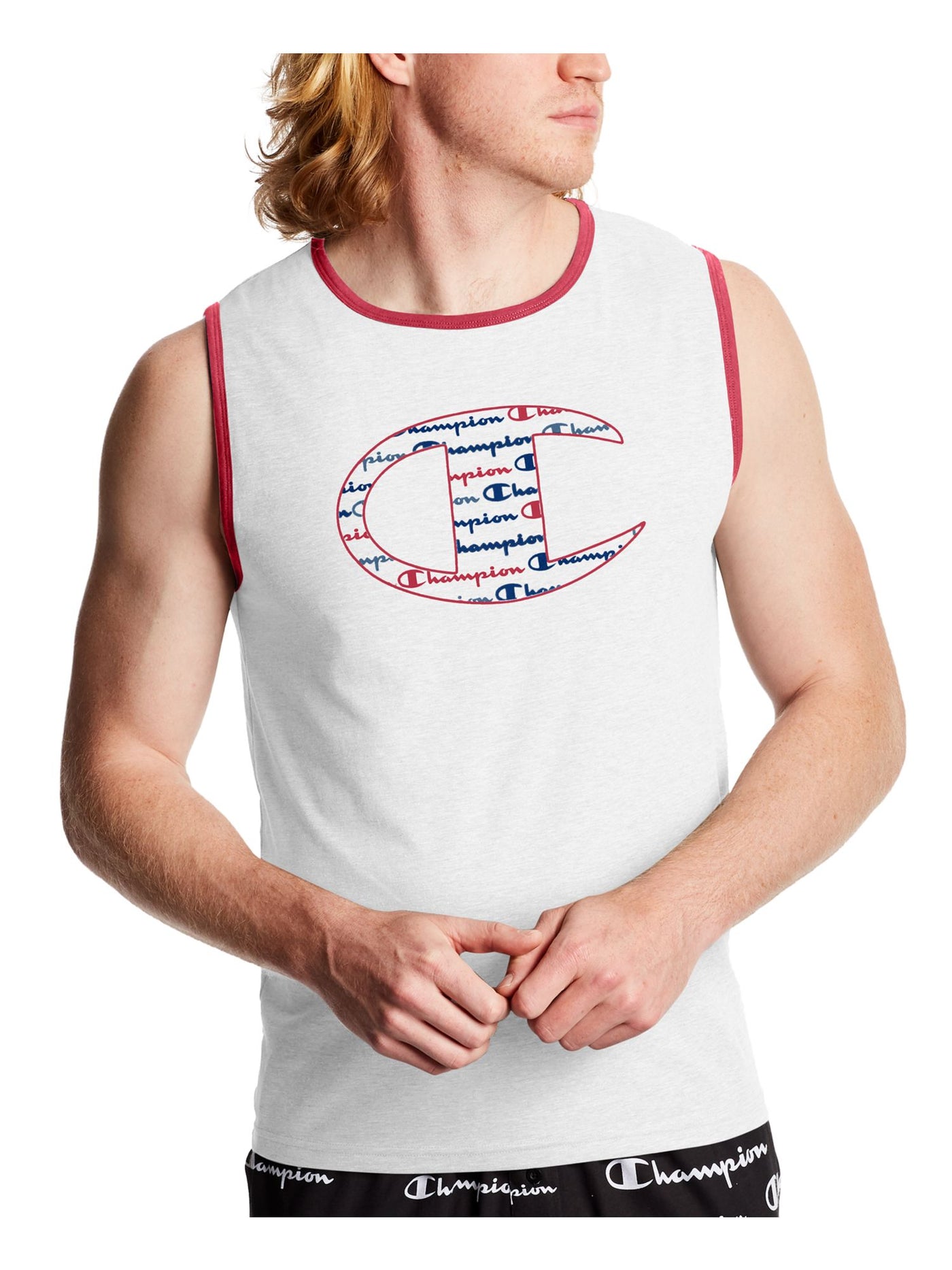 CHAMPION Mens White Crew Neck Tank Top M