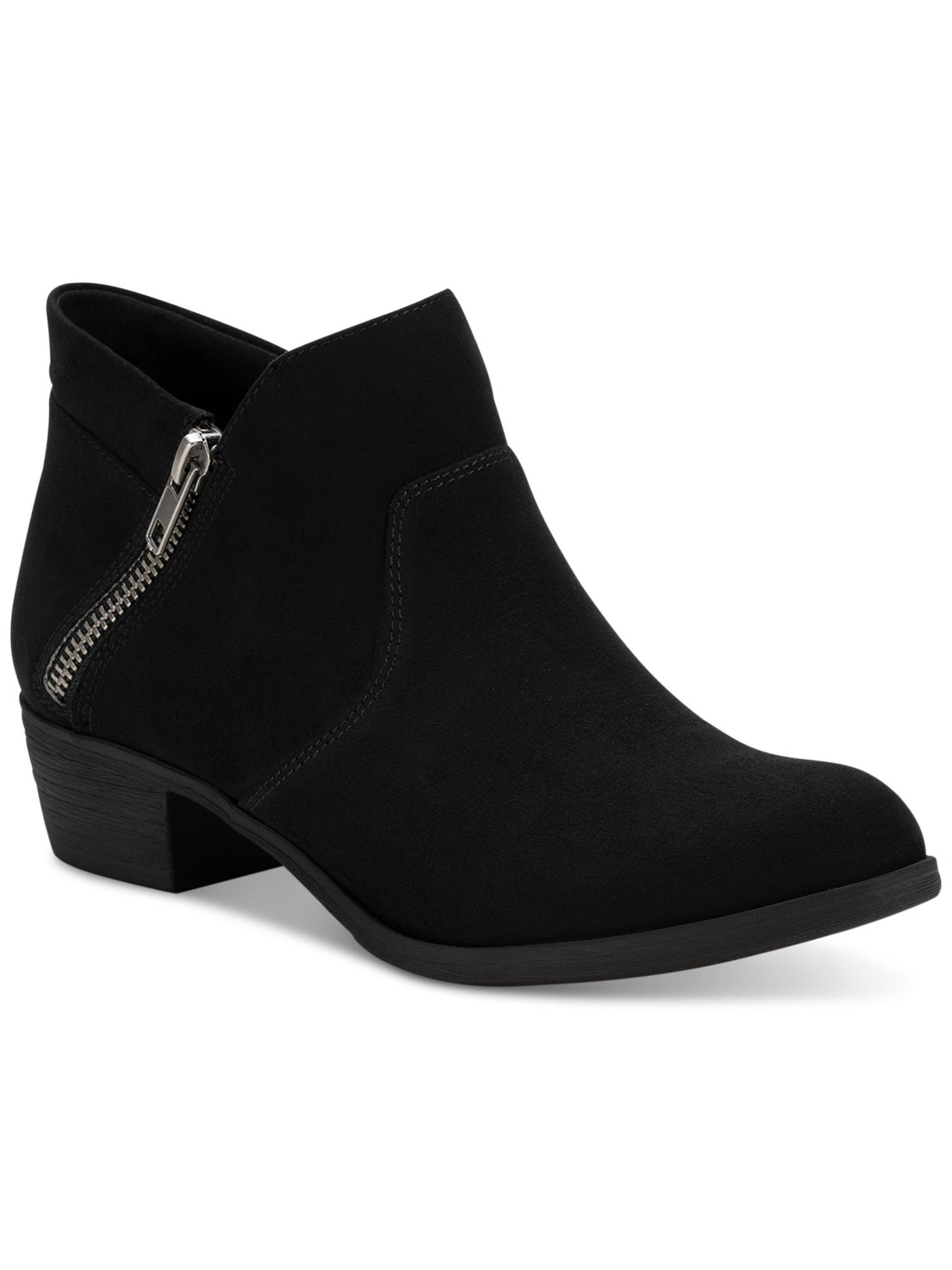 SUN STONE Womens Black Slip Resistant Cushioned Abby Round Toe Block Heel Booties 5 M
