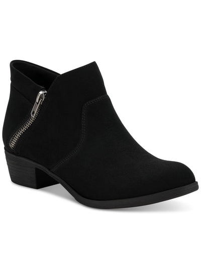 SUN STONE Womens Black Slip Resistant Cushioned Abby Round Toe Block Heel Booties 5 M