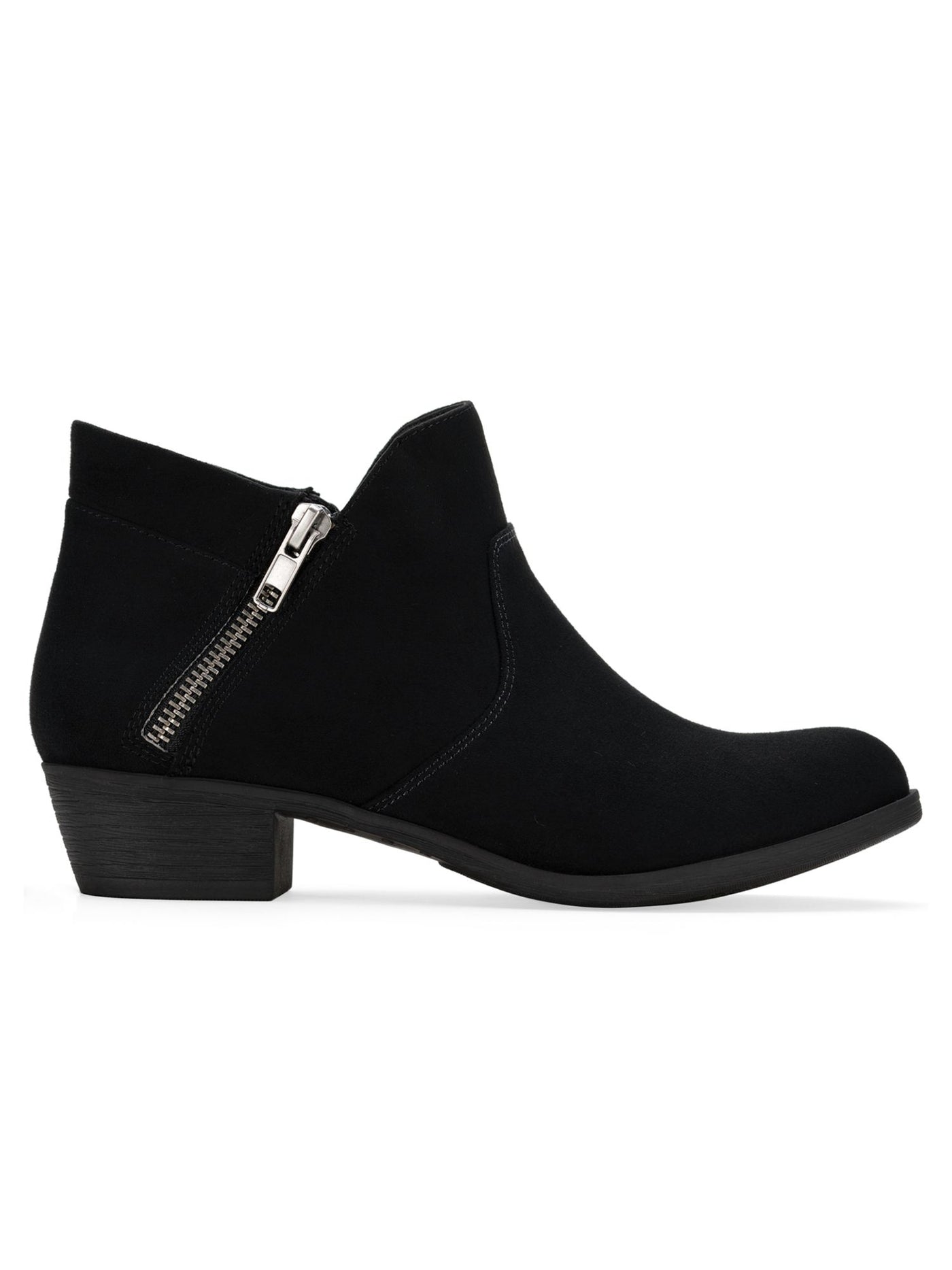 SUN STONE Womens Black Slip Resistant Cushioned Abby Round Toe Block Heel Booties 5 M