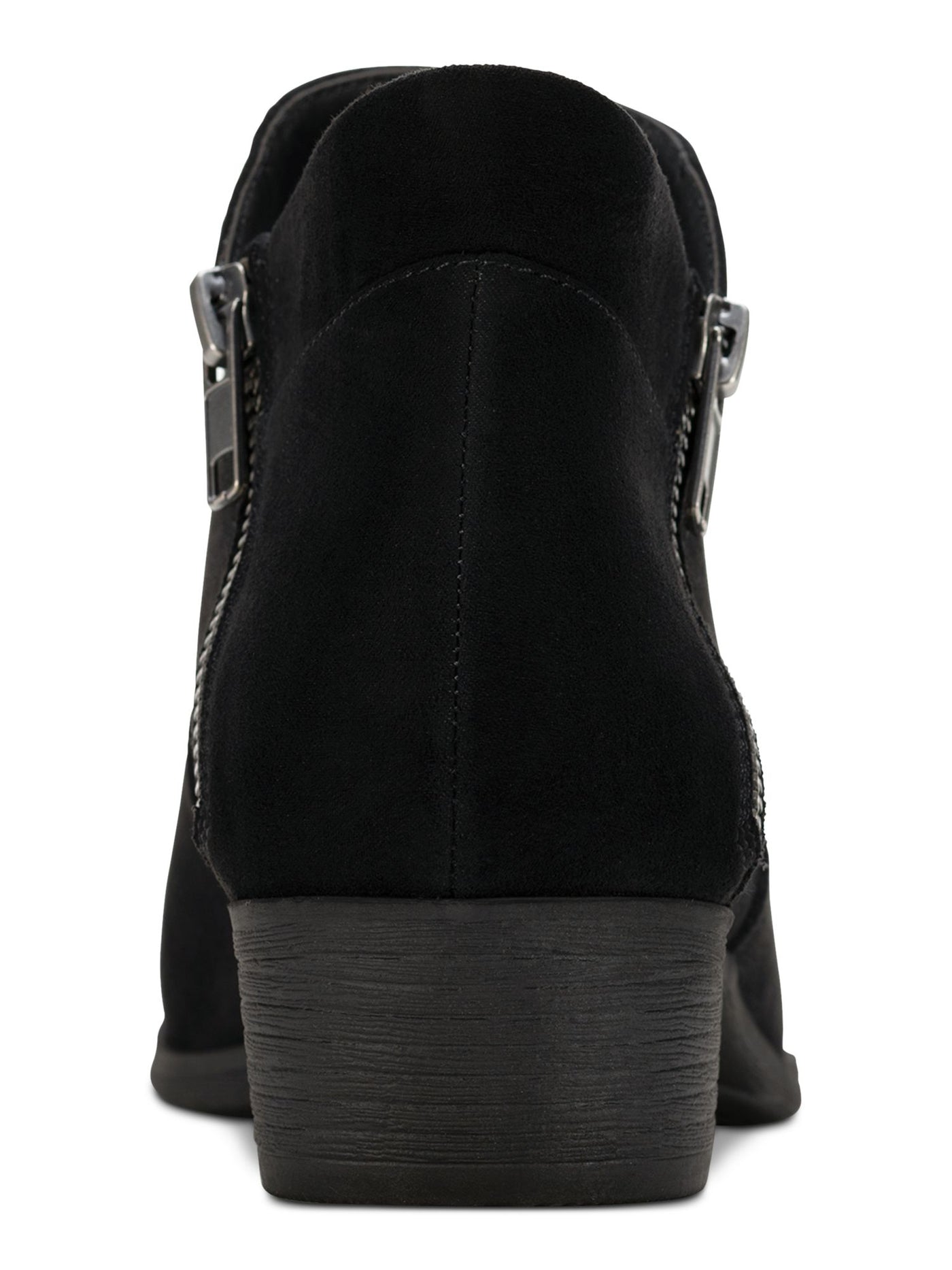 SUN STONE Womens Black Slip Resistant Cushioned Abby Round Toe Block Heel Booties 5 M