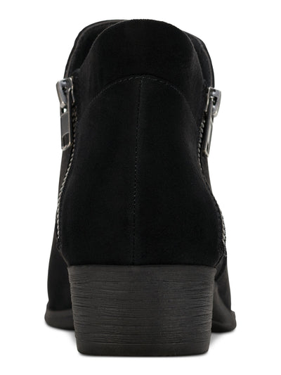SUN STONE Womens Black Slip Resistant Cushioned Abby Round Toe Block Heel Booties 5 M