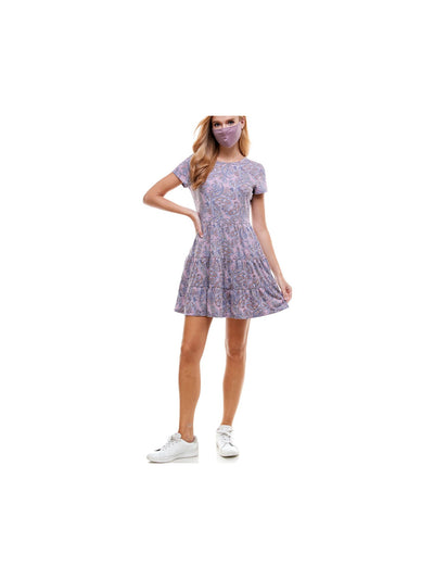 BEBOP Womens Short Sleeve Crew Neck Short Dress