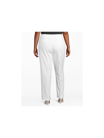 ANNE KLEIN Womens White Straight leg Pants Plus 24W