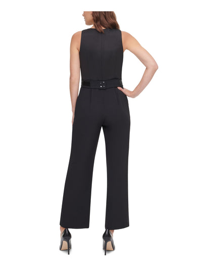 ELIZA J Womens Black Sleeveless Cowl Neck Evening Cropped Jumpsuit Petites 10P