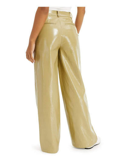 DANIELLE BERNSTEIN Womens Green Evening Wide Leg Pants 00