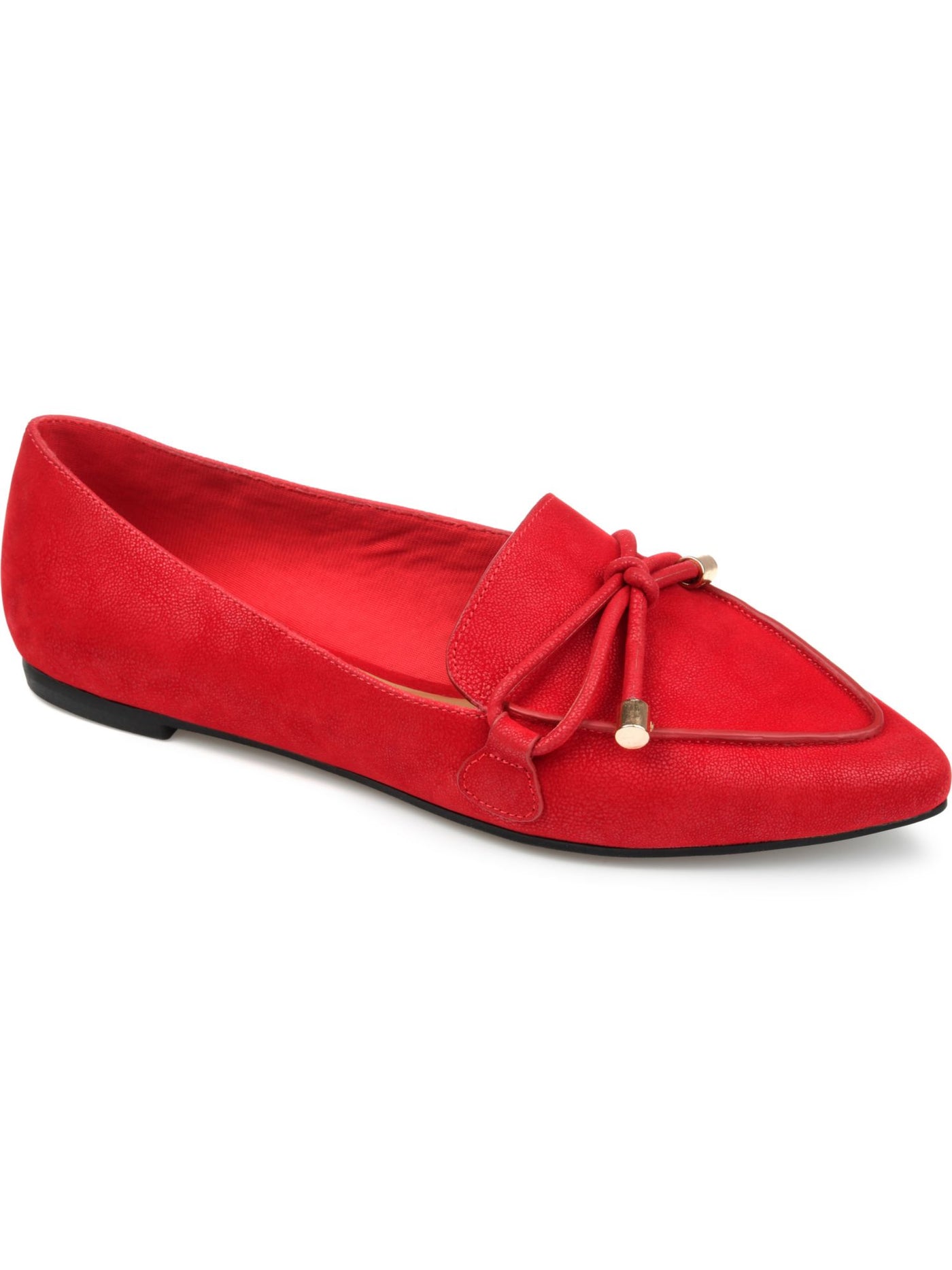 JOURNEE COLLECTION Womens Red Bow Accent Cushioned Muriel Pointed Toe Slip On Loafers Shoes 8.5 M