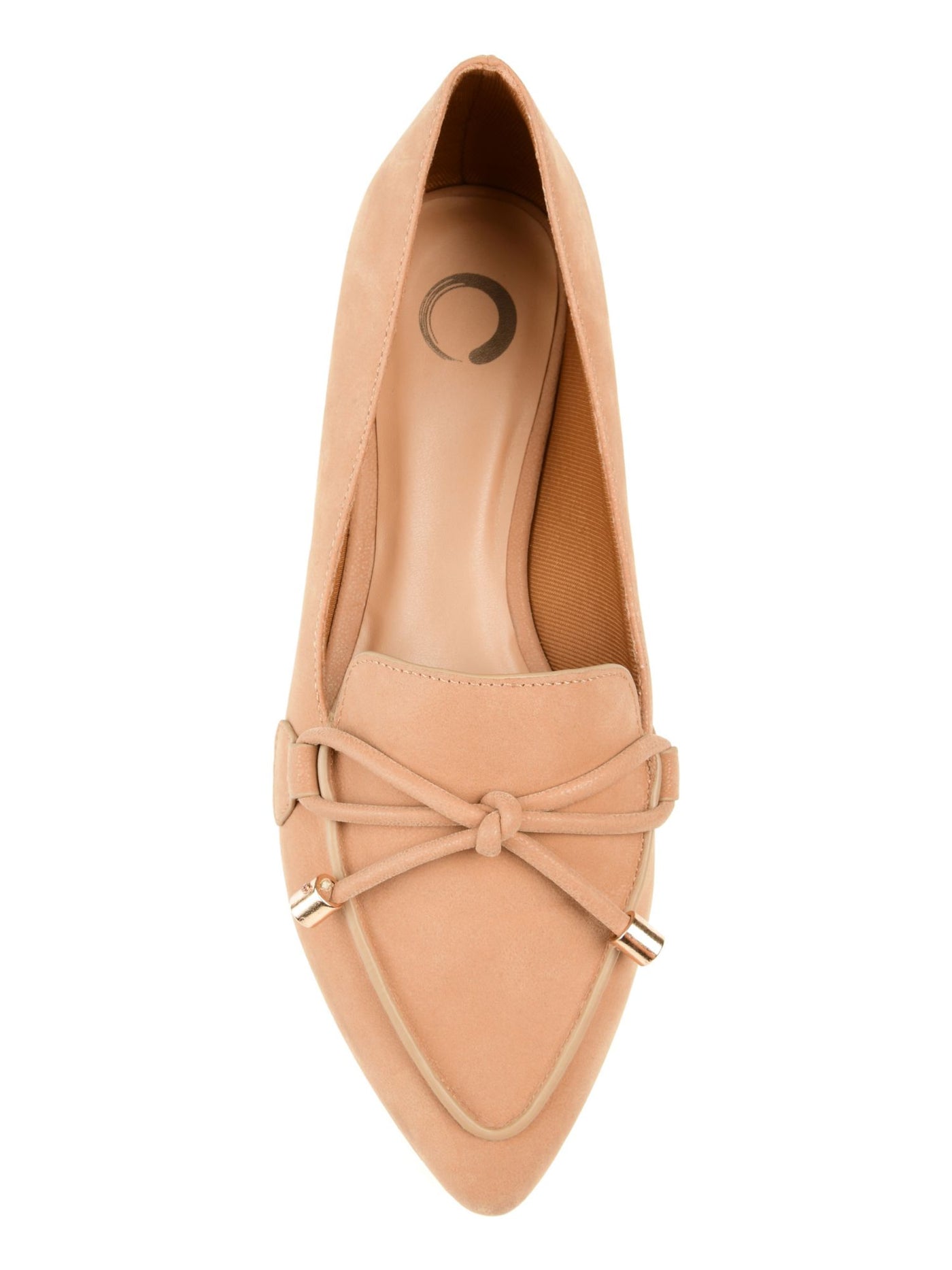 JOURNEE COLLECTION Womens Beige Bow Accent Cushioned Muriel Pointed Toe Slip On Loafers Shoes 8.5