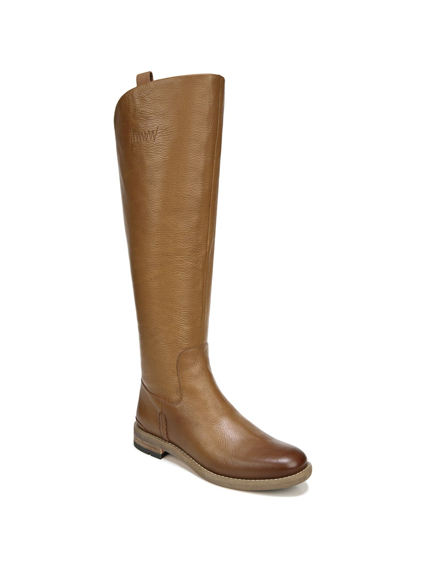 FRANCO SARTO Womens Brown Cushioned Meyer Almond Toe Zip-Up Leather Riding Boot 5.5