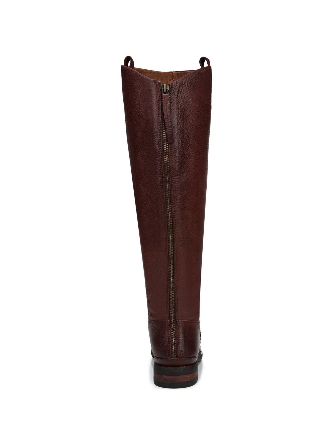 FRANCO SARTO Womens Maroon Stitch Detailing Padded Meyer Almond Toe Block Heel Zip-Up Leather Riding Boot 9.5 M