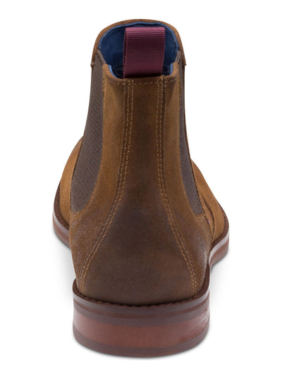 JOHNSTON & MURPHY Mens Brown Goring Comfort Danby Round Toe Block Heel Suede Boots Shoes 11 M
