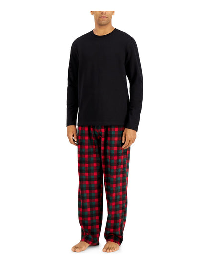 CLUBROOM Intimates Red Fleece Plaid Pajamas S