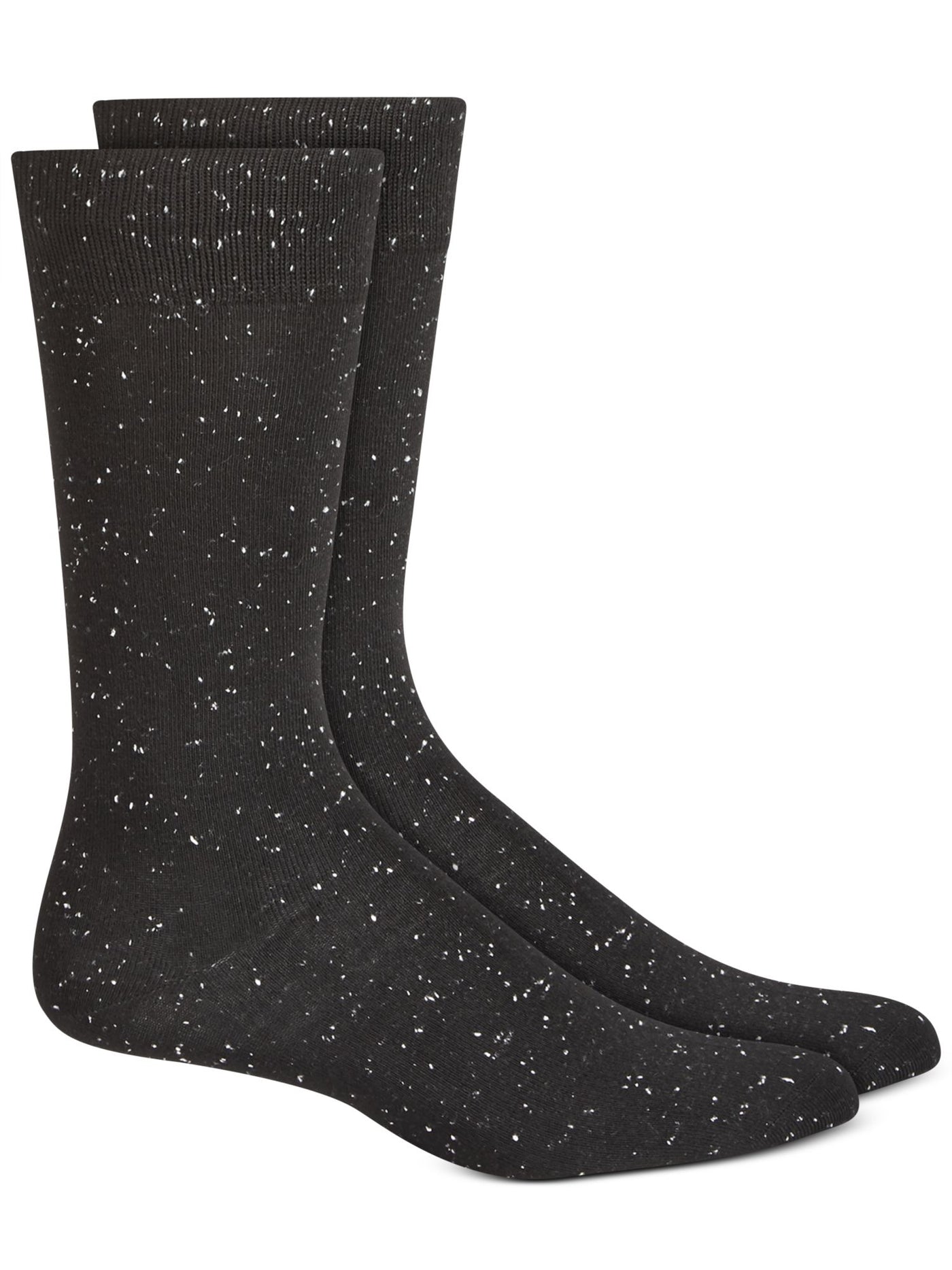 ALFATECH BY ALFANI Mens Black Rayon Speckle Moisture Wicking Casual Crew Socks 7-12